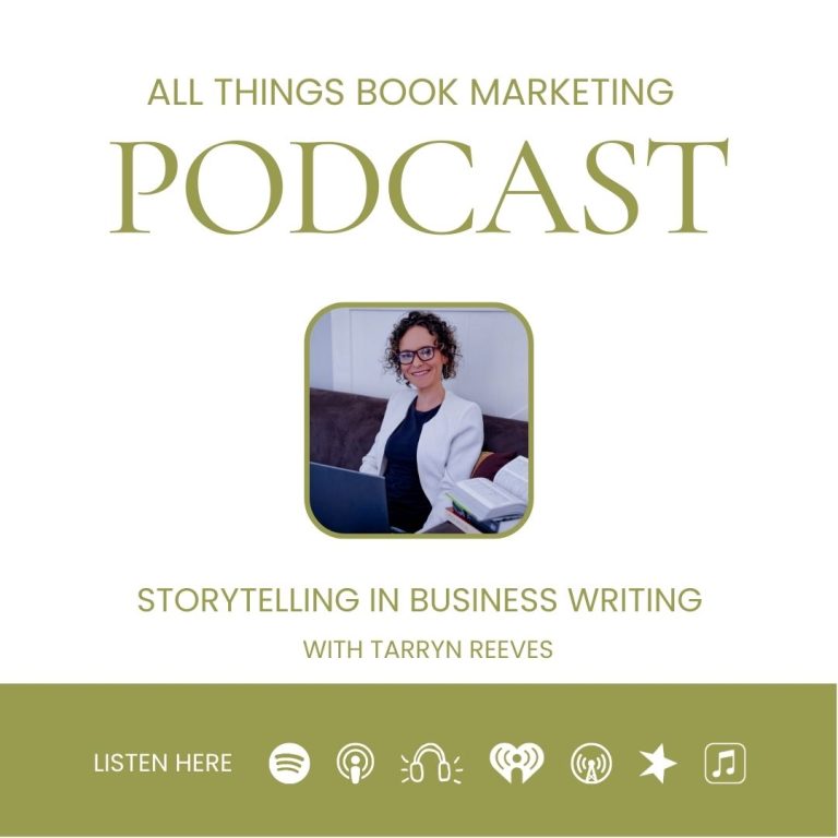 Guest speaker Tarryn Reeves, storytelling in business book writing podcast.